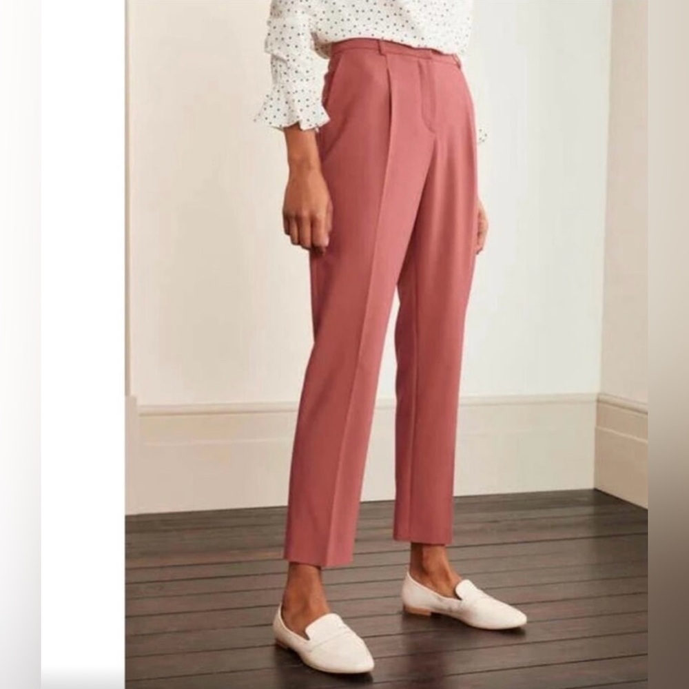 Boden Pants Womens 4 Petite Pink Dusty Rose Bridport Straight Leg High Rise